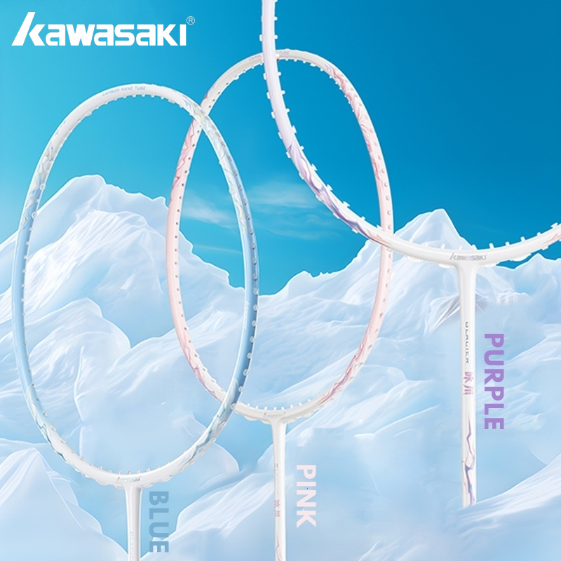 Badminton Raket - KAWASAKI GLACIER 5U ไม้แบดมินตันยืดหยุ่นสูงคาร์บอนไฟเบอร์ SUPER LIGHT