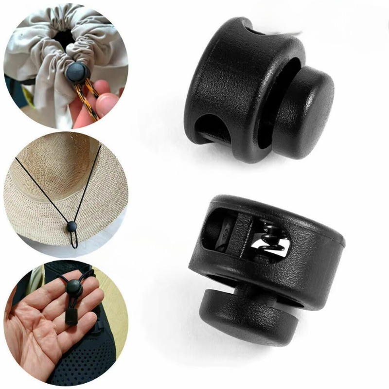 String Tension Clip - 10pcs ฤดูใบไม้ผลิล็อคสายไฟเชือก CLAMP สลับคลิปหัวเข็มขัดสําหรับกระเป๋าเป้สะพายหลังหมวกเชือกผูกรองเท้า Paracord Lanyard