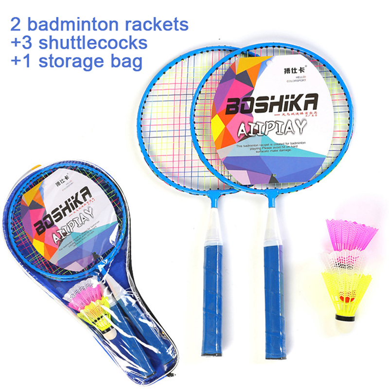 Badminton Raket - 1คู่เด็กเทนนิสแร็กเก็ตแบดมินตันชุดกีฬาเกมครอบครัวของเล่นเด็กแบดมินตันแร็กเก็ต N66