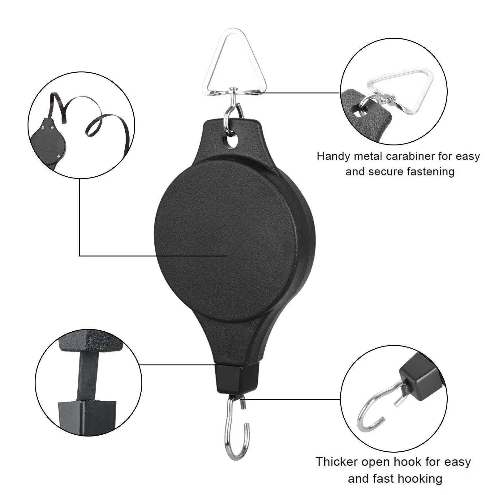 ตะขอแขวนกระเช้าแบบม้วนเก็บได้พ - String Tension Clip บทวิจารณ์และราคา